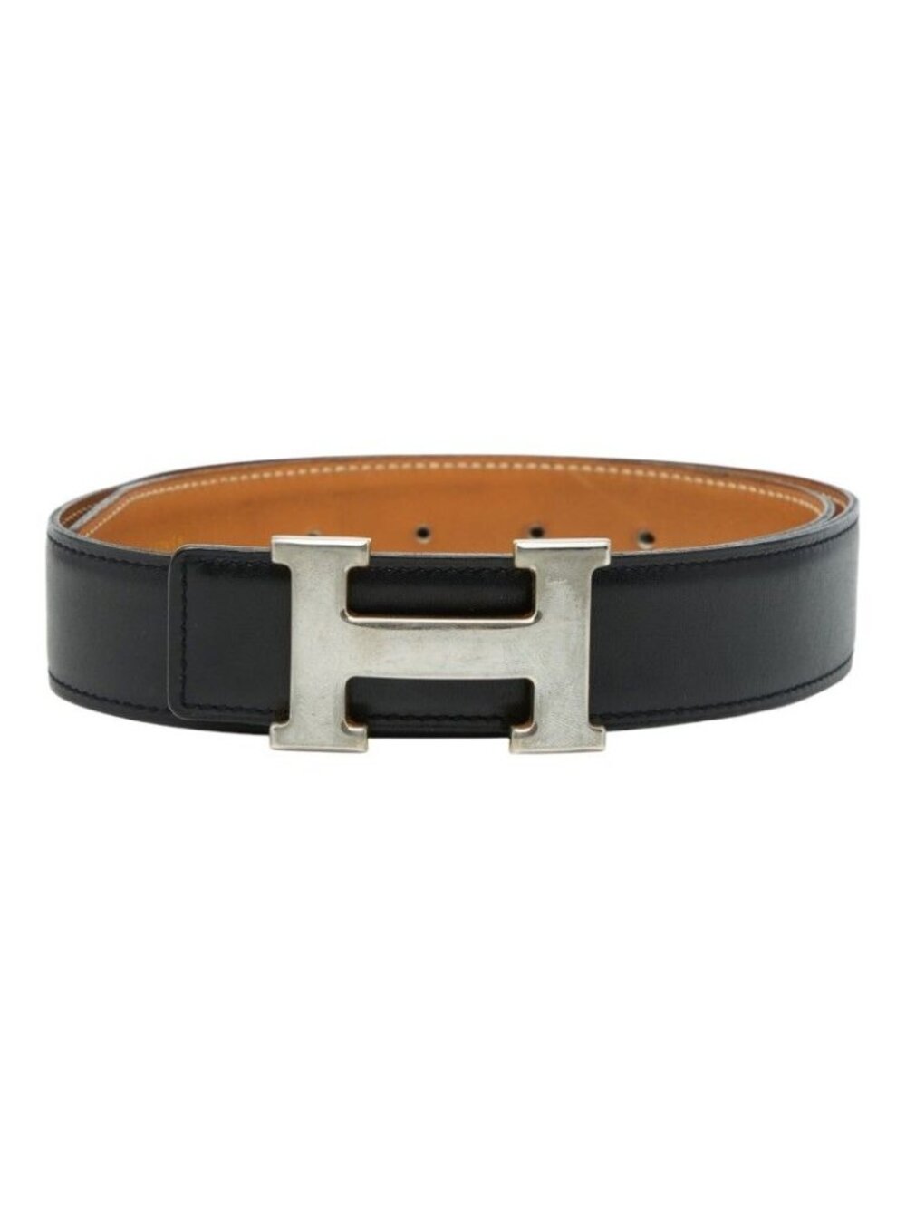 Hermes Constance Belt Reversible 70 Black Beige Box Calf